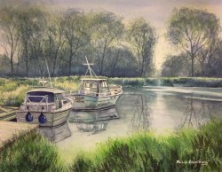 2021-09 Boote im Achterwasser bei LÃ¼tten Ort - Insel Usedom